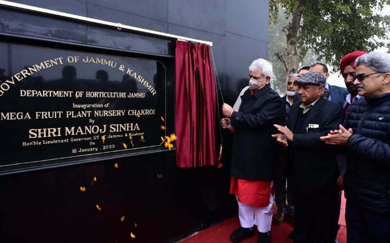 Lt Governor Manoj Sinha inaugurates Mega Fruit Plant Nursery at Chakroi RS Pura