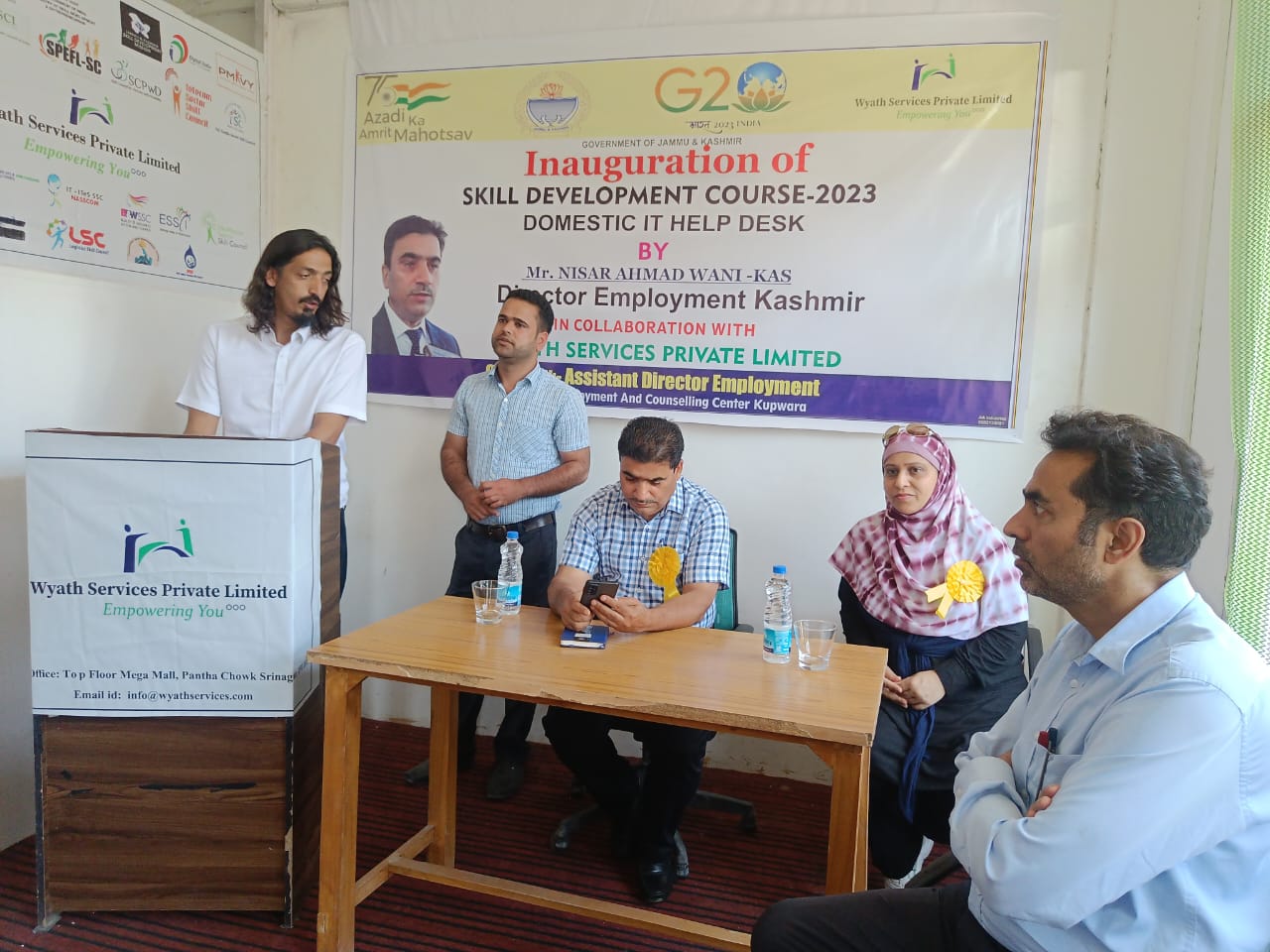 Director Employment inaugurates 03 Months Skill Training Course at Wyath Service Pvt Ltd Kupwara