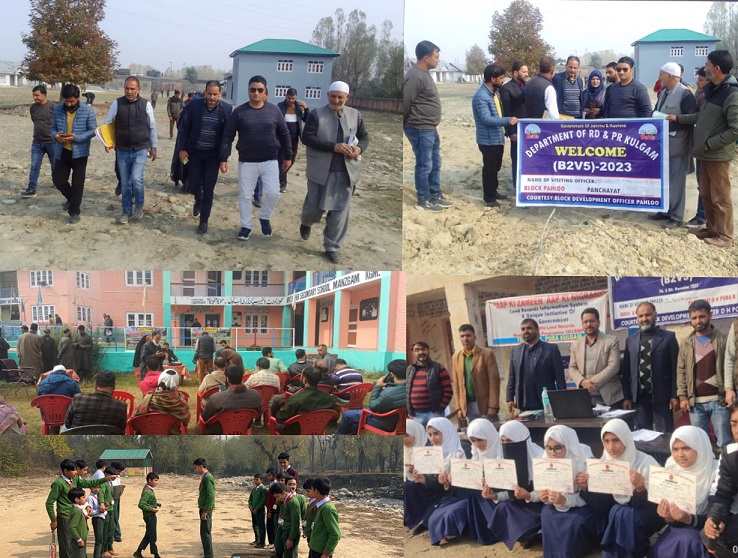 B2V 5 continues in Kulgam on day 02 Special Secretary Education other visiting officers interacted with people inspected devlopmental projects