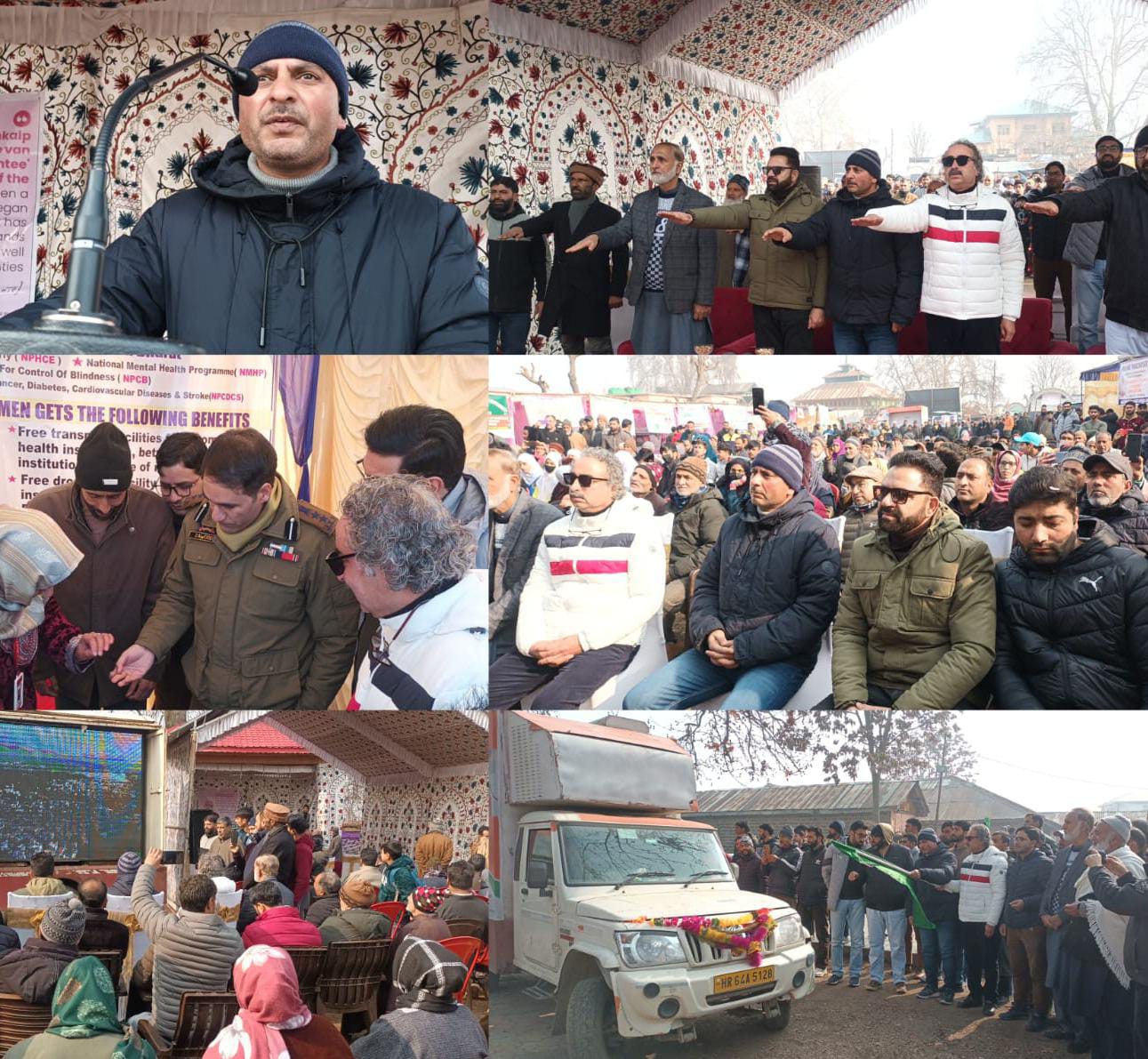 Grand welcome of Viksit Bharat Sankalp Yatra at Handwara Mega event held at Chinar Park