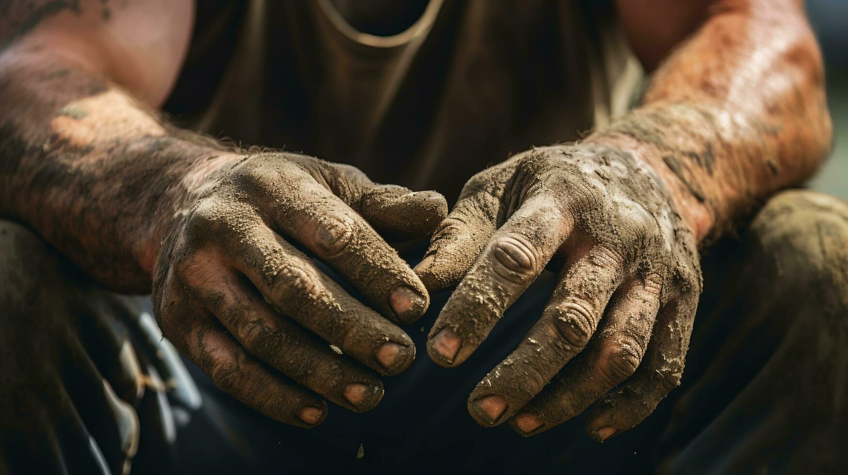 a worker s hands covered in dirt and grease showcasing the hard work and dedication that goes into their craft ai generative free photo